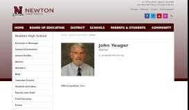 
							         John Yeager | Newton High School								  
							    