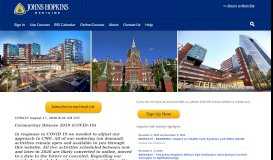 
							         Johns Hopkins University Continuing Medical Education								  
							    