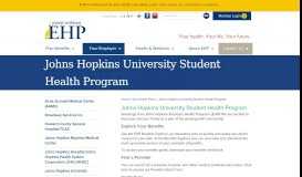 
							         Johns Hopkins University Student Health Program - Johns Hopkins EHP								  
							    