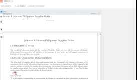 
							         Johnson & Johnson Philippines Supplier Guide - studylib.net								  
							    
