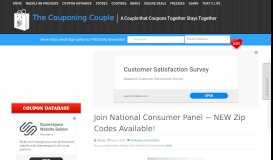 
							         Join Nielsen Home Scan Consumer Panel ~ NEW Zip Codes ...								  
							    