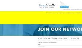 
							         Join Our Network - TheraMatrix								  
							    