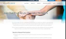 
							         Join Our Post-Acute Provider Network | Ensocare								  
							    