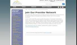 
							         Join Our Provider Network :: Health Plan :: Contra Costa Health Services								  
							    