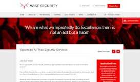 
							         Join Our Team - Vacancies at Wise Security Services								  
							    