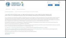 
							         Join the ICS Community on the Homeland Security ... - ICS-CERT								  
							    
