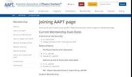 
							         Joining AAPT - American Association of Physics Teachers								  
							    