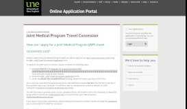 
							         Joint Medical Program Travel Concession - UNE Online Application								  
							    