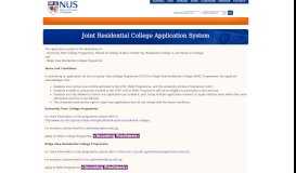 
							         Joint RC Application System - NUS								  
							    