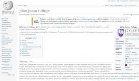 
							         Joliet Junior College - Wikipedia								  
							    