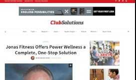 
							         Jonas Fitness Offers Power Wellness a Complete, One-Stop Solution								  
							    