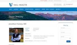 
							         Jonathan Feeney, MD - Vail Health								  
							    