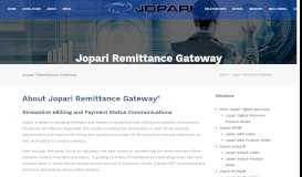 
							         Jopari Remittance Gateway - JOPARI SOLUTIONS INC.								  
							    