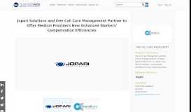 
							         Jopari Solutions and One Call Care Management Partner to Offer ...								  
							    