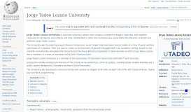
							         Jorge Tadeo Lozano University - Wikipedia								  
							    