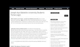 
							         Joseph Ayo Babalola University Students Portal Login - Eduloaded								  
							    