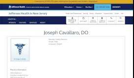 
							         Joseph Cavallaro III, DO | Jefferson Health New Jersey								  
							    