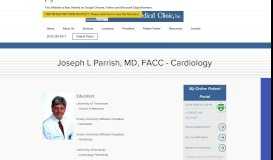 
							         Joseph L. Parrish, MD, FACC | Cardiology | Pinehurst Medical Clinic								  
							    