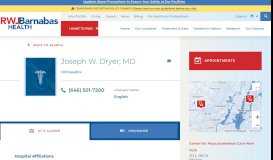 
							         Joseph W Dryer MD | RWJBarnabas Health								  
							    