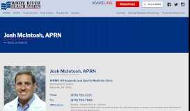 
							         Josh McIntosh, APRN | White River Health System								  
							    