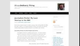 
							         Journalism Portal: My Lean Startup in the BBC | It's a Delivery Thing								  
							    