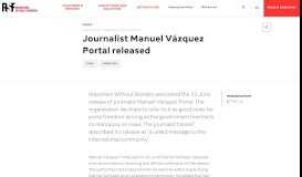 
							         Journalist Manuel Vázquez Portal released | RSF								  
							    
