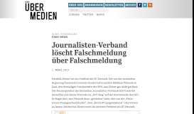 
							         Journalisten-Verband löscht Falschmeldung über Falschmeldung ...								  
							    