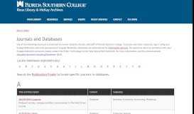 
							         Journals Databases Library - Florida Southern College in Lakeland ...								  
							    