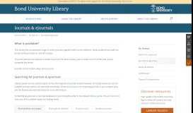 
							         Journals & ejournals | Bond University Library								  
							    