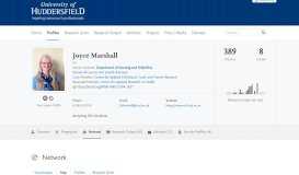 
							         Joyce Marshall - University of Huddersfield Research Portal								  
							    