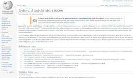 
							         Joyland: A hub for short fiction - Wikipedia								  
							    