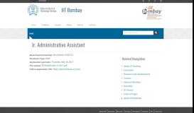 
							         Jr. Administrative Assistant | IIT Bombay								  
							    