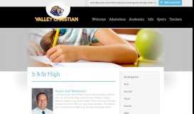 
							         Jr & Sr High - Valley Christian Academy | Santa Maria, CA								  
							    