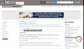 
							         JRP - Consumers' Patient Portal Preferences and Health Literacy: A ...								  
							    