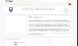 
							         JU University at ju.edu.et | Ranking & Review								  
							    