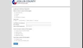
							         Judicial Online Search - Collin County								  
							    