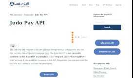 
							         Judo Pay API (Overview, Documentation & Alternatives) | RapidAPI								  
							    