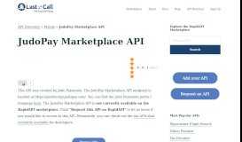 
							         JudoPay Marketplace API (Overview, Documentation & Alternatives ...								  
							    