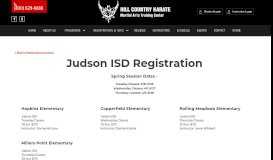 
							         Judson ISD Registration - Hill Country Karate								  
							    