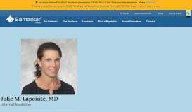 
							         Julie M. Lapointe, MD - Samaritan Medical Center								  
							    