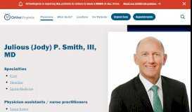 
							         Julious P Smith, III, MD: Sports Medicine, Knee & Shoulder Surgeon ...								  
							    
