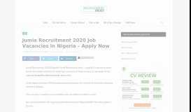 
							         Jumia Recruitment 2019 Ongoing Portal Registration Here								  
							    