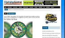 
							         June 28 is deadline to update credit card information for online fall draw								  
							    