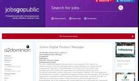 
							         Junior Digital Product Manager | Jobsgopublic - Public Sector ...								  
							    