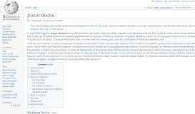 
							         Junior doctor - Wikipedia								  
							    