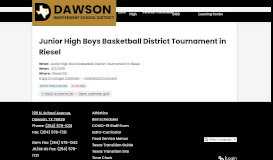 
							         Junior High Boys Basketball District Tournament in Riesel | Dawson ...								  
							    
