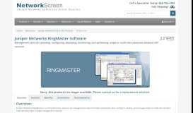 
							         Juniper Networks RingMaster Software | NetworkScreen.com								  
							    