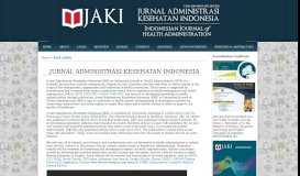 
							         Jurnal Administrasi Kesehatan Indonesia (JAKI) | Indonesian Journal ...								  
							    