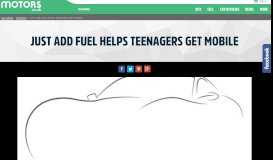 
							         Just Add Fuel helps teenagers get mobile - Motors.co.uk								  
							    