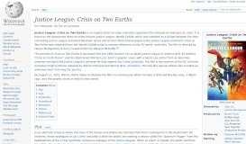 
							         Justice League: Crisis on Two Earths - Wikipedia								  
							    